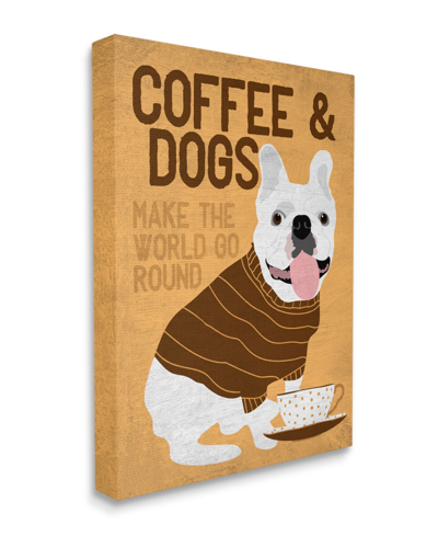 Stupell Industries Coffee And Dogs Phrase French Bulldog Cafe Pet Art, 30" X 40" In Multi-color