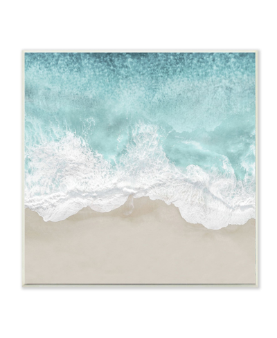 Stupell Industries Sea Foam Sandy Beach Soft Blue Coast Art, 12" X 12" In Multi-color