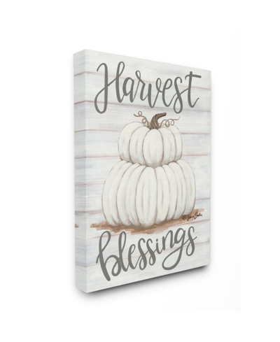 Stupell Industries Farm Fresh Harvest Blessing Sign White Pumpkins Art, 16" X 20" In Multi-color