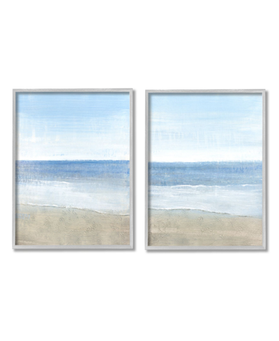 Stupell Industries Coastal Seafoam Beach Waves Soft Tide Landscape Art, Set Of 2, 11" X 14" In Multi-color