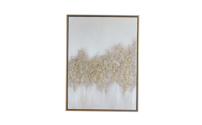 Cosmoliving Metal Glam Abstract Framed Wall Art, 30" X 2" X 40" In Gold-tone
