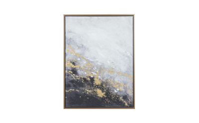 Cosmoliving Canvas Contemporary Abstract Framed Wall Art, 30" X 2" X 40" In Black