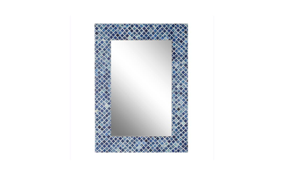 Rosemary Lane Grey Coastal Mother Of Pearl Wall Mirror, 36 X 48 In Blue