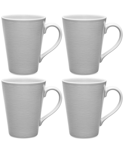 Noritake Swirl Mugs, Set Of 4 In Grey