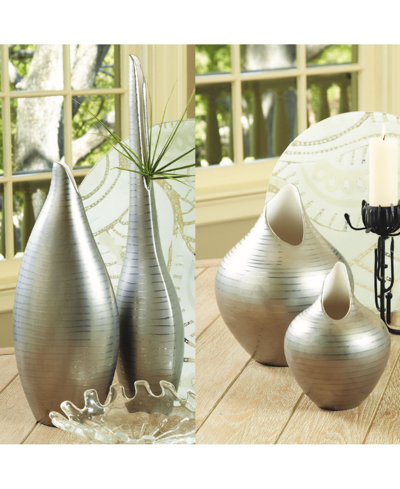 Global Views Platinum Stripe Vase Small