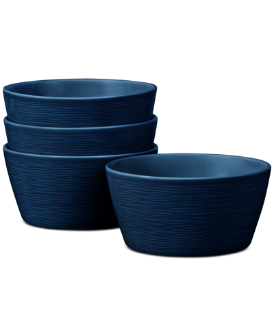 Noritake Swirl Cereal Bowls, Set Of 4 In Navy