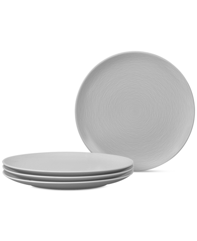 NORITAKE SWIRL COUPE SALAD PLATES, SET OF 4