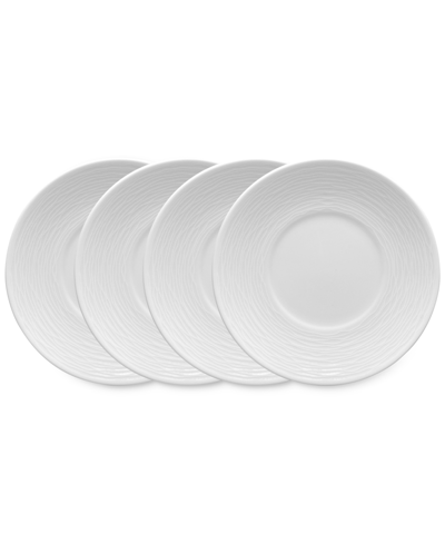 Noritake Swirl Saucers, Set Of 4 In White