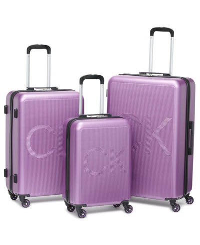 Calvin Klein Vision Suitcase Set, 3 Piece In Amethyst
