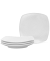 Noritake Swirl Square Dinner Plates, Set Of 4 In White