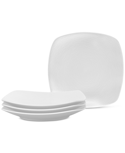 Noritake Swirl Square Dinner Plates, Set Of 4 In White