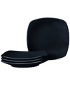 Noritake Swirl Square Dinner Plates, Set Of 4 In Black