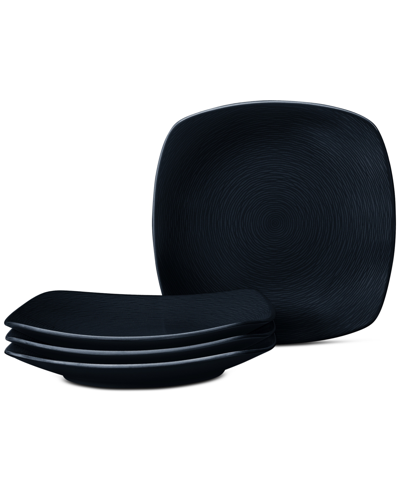 Noritake Swirl Square Dinner Plates, Set Of 4 In Black