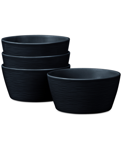 Noritake Swirl Cereal Bowls, Set Of 4 In Black