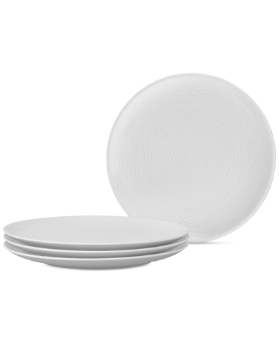 Noritake Swirl Coupe Dinner Plates, Set Of 4 In White