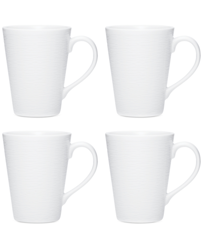 Noritake Swirl Mugs, Set Of 4 In White