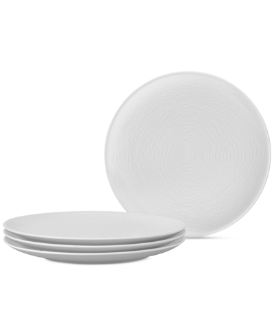 Noritake Swirl Coupe Salad Plates, Set Of 4 In White