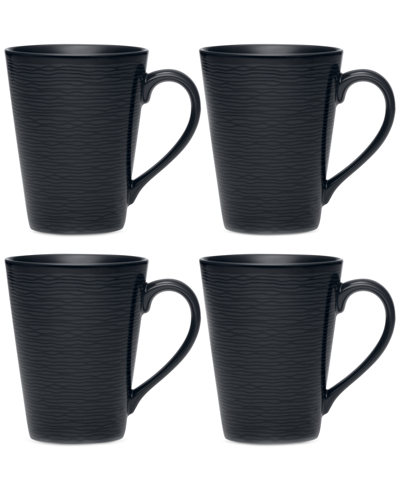 Noritake Swirl Mugs, Set Of 4 In Black