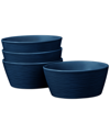 Noritake Swirl Cereal Bowls, Set Of 4 In Navy