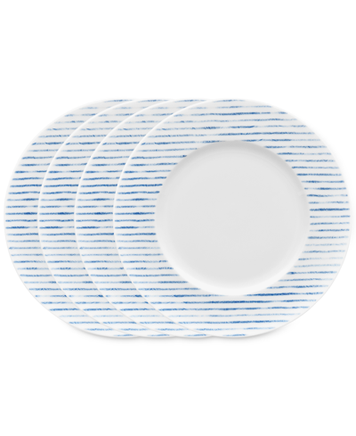 Noritake Hammock Stripes Rim Salad Plates, Set Of 4 In Blue