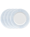 Noritake Hammock "dots" Rim Dinner Plates, Set Of 4 In Blue
