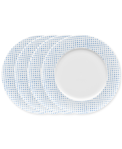 Noritake Hammock "dots" Rim Dinner Plates, Set Of 4 In Blue