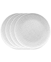 NORITAKE HAMMOCK DOTS COUPE DINNER PLATES, SET OF 4