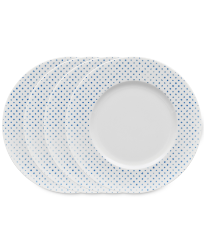 Noritake Hammock "dots" Rim Salad Plates, Set Of 4 In Blue