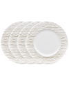 Noritake Hammock Stripes Rim Salad Plates, Set Of 4 In Beige