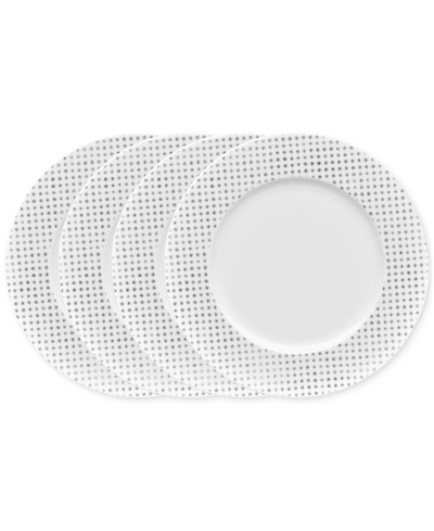 Noritake Hammock "dots" Rim Dinner Plates, Set Of 4 In Grey