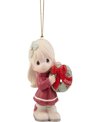 PRECIOUS MOMENTS 221002 MAY YOUR CHRISTMAS WISHES COME TRUE 2022 DATED GIRL BISQUE PORCELAIN ORNAMENT