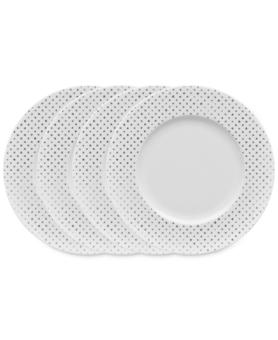 Noritake Hammock "dots" Rim Salad Plates, Set Of 4 In Grey