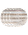 Noritake Hammock Stripes Coupe Salad Plates, Set Of 4 In Beige