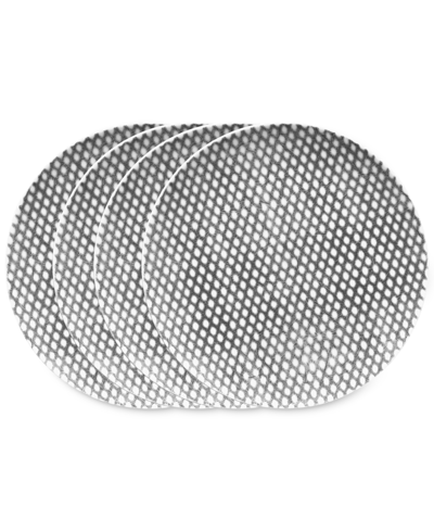 Noritake Hammock Dots Coupe Salad Plates, Set Of 4 In Grey