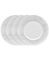 Noritake Hammock "stripes" Rim Dinner Plates, Set Of 4 In Grey