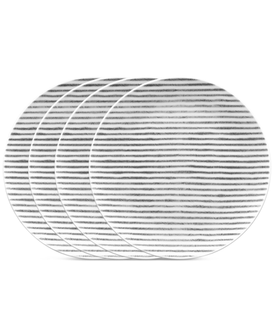 Noritake Hammock Stripes Coupe Salad Plates, Set Of 4 In Grey