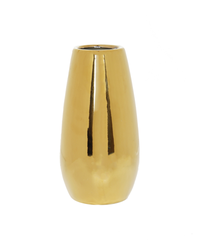 Vivience Polished Narrow Vase In Gold-tone