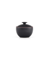 Nambe Taos Lidded Stoneware Sugar Bowl In Black