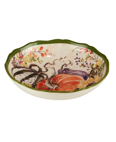 Certified International Harvest Morning Serving Bowl In Orange