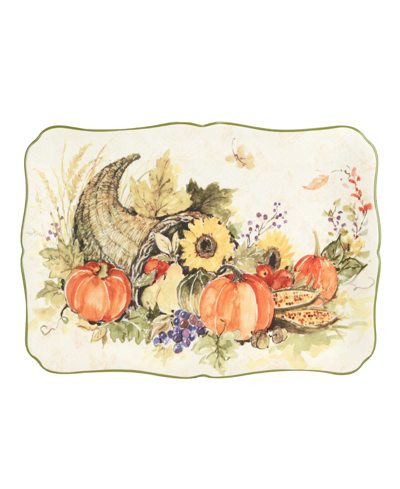 Certified International Harvest Morning Rectangular Platter In Cream