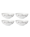 Kate Spade New York Garden Doodle 4 Piece Soup And Cereal Bowl Set In White