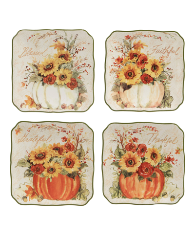 CERTIFIED INTERNATIONAL HARVEST MORNING CANAPE PLATES SET, 4 PIECES