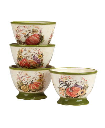Certified International Harvest Morning Ice Cream Bowls Set, 4 Pieces In Multi