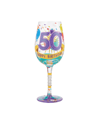 ENESCO LOLITA HAPPY 50TH BIRTHDAY WINE GLASS, 15 OZ