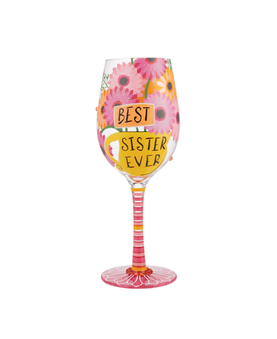 Enesco Lolita Best Sister Ever Wine Glass, 15 oz In Multi