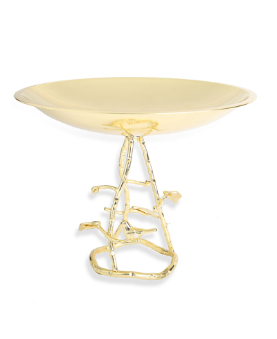 Classic Touch 11.75" Cake Plate On Leaf Base In Gold-tone