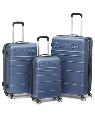 Calvin Klein Fillmore Hard Side Luggage Set, 3 Piece In Denim