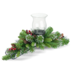NATIONAL TREE COMPANY 30" CRESTWOOD SPRUCE CENTERPIECE W/ 1 CANDLE HOLDER & GLASS CUP WITH 9 CONES & 6 BERRIES