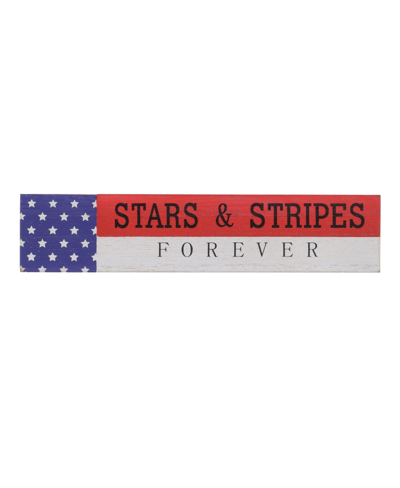 National Tree Company Patriotic "stars Stripes Forever" Tabletop Decor In Red