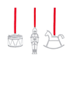 Nambe Holiday Mini Ornaments, Set Of 3 In Silver-tone